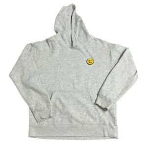 Gilly Hicks Smiley Face Hoodie Sweatshirt Gray Hooded Size Small